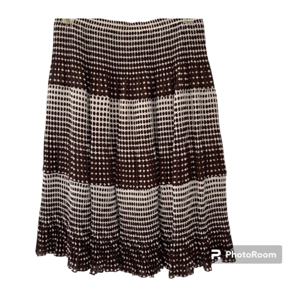 Mason Thomas Cream & Brown Polka Dot Skirt New!
